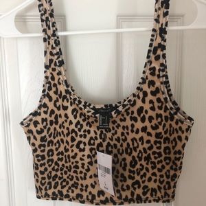 Forever 21 Cheetah Print Cropped Tank Top
